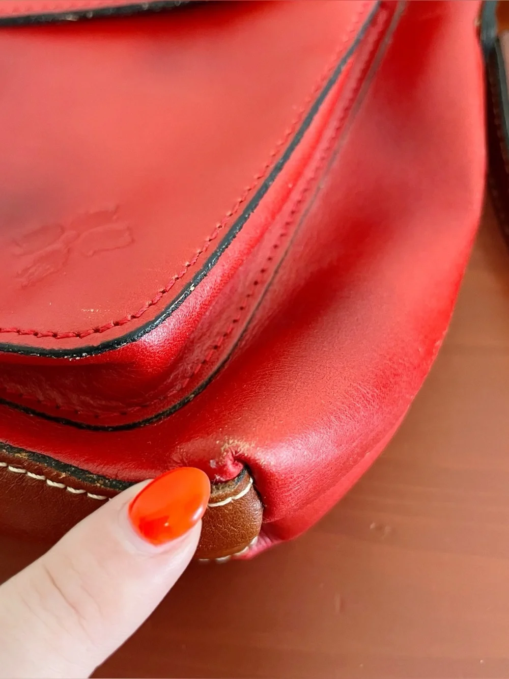 Patricia Nash NWT Avellino Oil Rubbed Leather Crossbody Purse Poppy Red